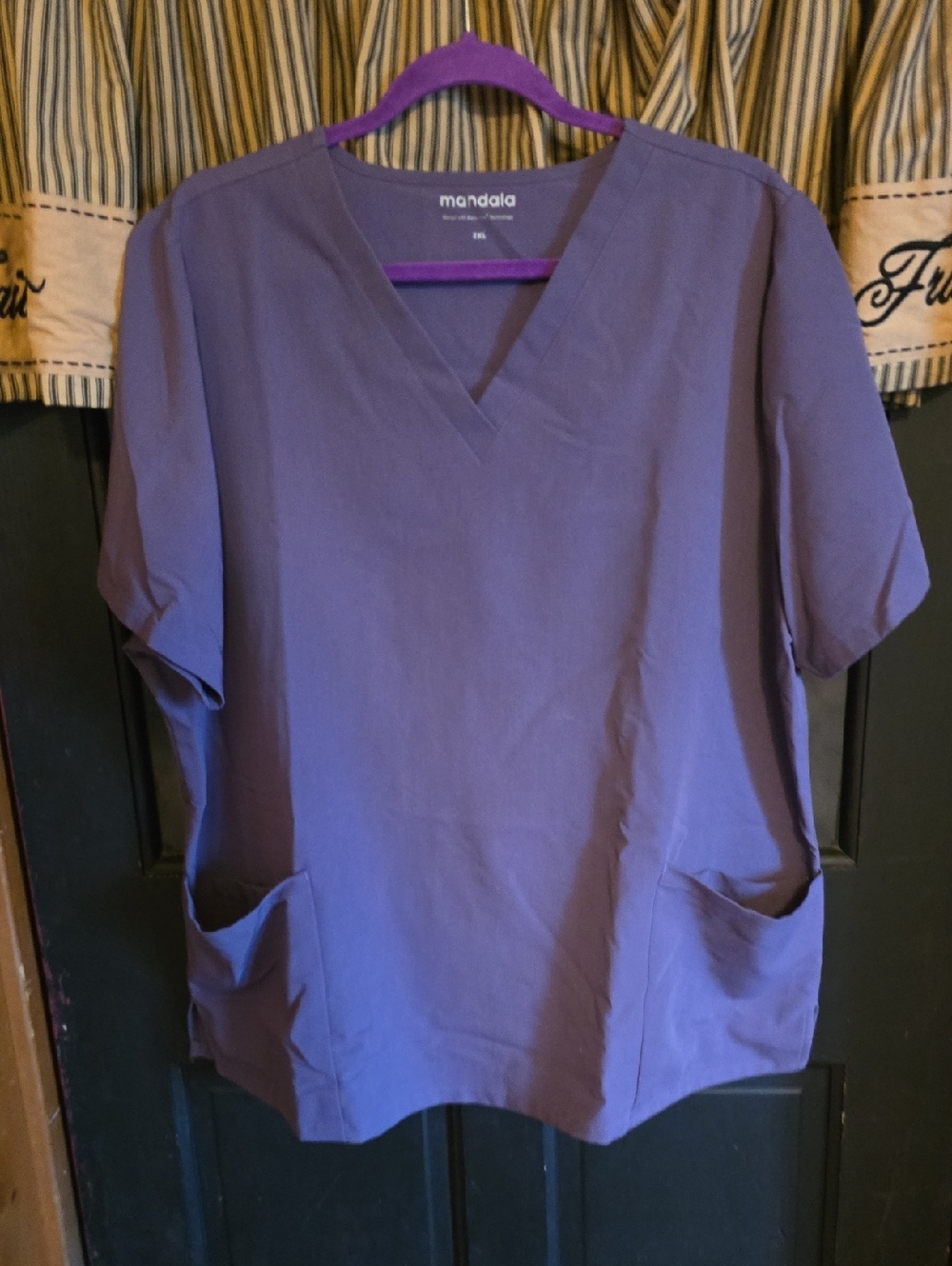 Mandala Women's V-Neck Tunic Top in Purple